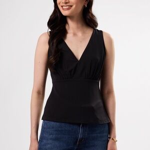 NWT Zoe Deep V Tank Amour Vert Black